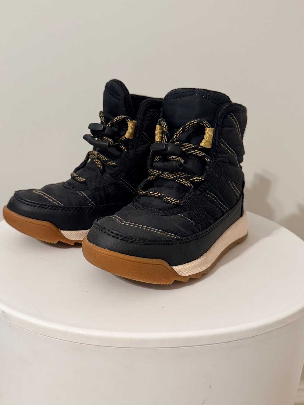 Sorel Kids Black and Tan Winter Boots